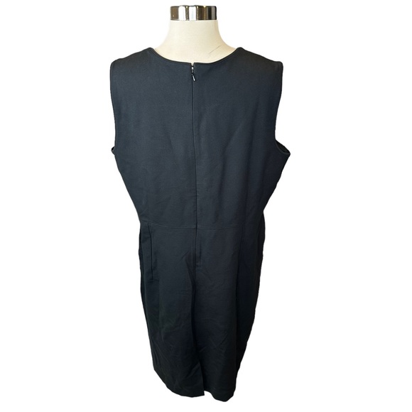 Lands End Dress Womens Skull Sleeveless Stretch Midi Skater Pockets Black 18T - Picture 6 of 10